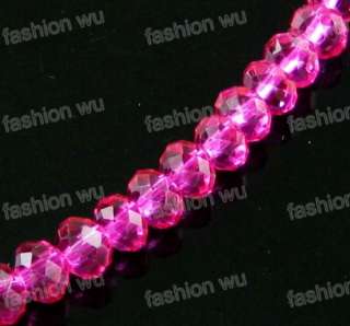 Lot 750Pcs Hot Pink Faceted Crystal Rondelle Beads 4MM1  