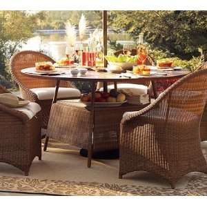  Pottery Barn Palmetto All Weather Wicker 60 Dining with 5 