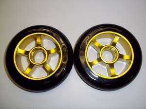   Yellow Scooter Wheels and Bearings ABEC 5 1 set Razor Replacement