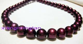   10 11mm RARE NATURAL south sea RED purples pearl necklace 14K  