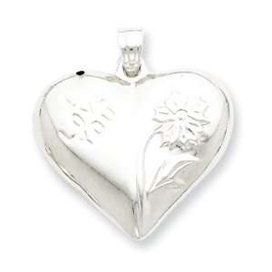   Polished Floral Puffed Heart Pendant West Coast Jewelry Jewelry