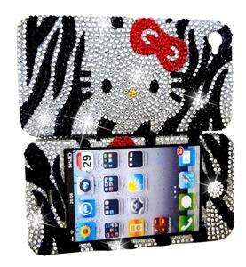   Kitty YOU PICK Rhinestone iPhone 4/4S Case cover& BLING button  