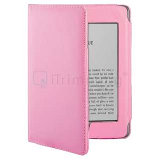 Pink Leather Case Skin Cover+Travel Clip on LED Light For  