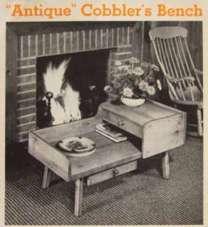 Rustic COBBLERS BENCH HowTo build PLANS Coffee Table  