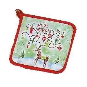   the Season Christmas Reindeer Print Kitchen Potholder
