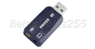 NEW USB 2.0 to Mic/Speaker 5.1 Audio Sound Card Adapter  