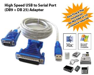 New Hi Speed USB to Serial Port RS232 Adapter Cable  