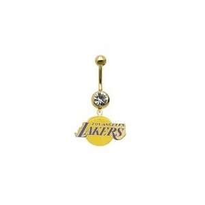  Los Angeles Lakers Purple & Gold NBA Sexy Belly Navel Ring 