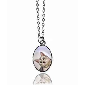  LAVISHY Pop Art Line Cat Necklace   18 Chain Jewelry
