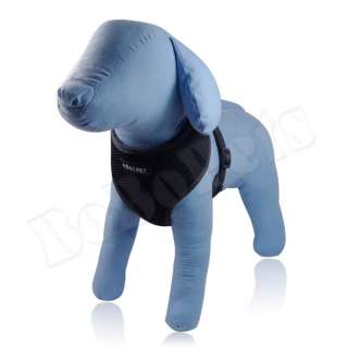   GIRTH Black Soft Mesh Comfort Dog Harness Vest Collar Small XS  