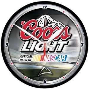 Nascar 12.75 Round Clock   Coors Light Official Beer