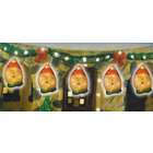   Set Of 5 Lighted PVC Santa Claus Christmas Lights With Green Cord