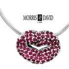    18k White Gold Pink Sapphire & Diamond Pendant and 16  Necklace