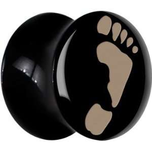  20mm  Black Acrylic Foot Saddle Plug Jewelry