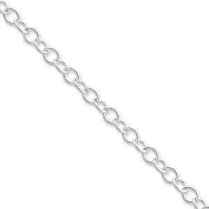  Sterling Silver 24 inch 5.30 mm Oval Cable Chain Necklace 