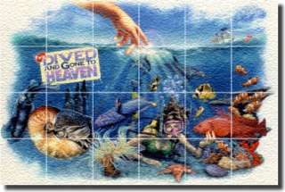 Eagle Undersea Diving Fish Wall Floor Glass Tile Mural  