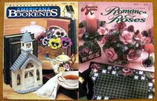 Lot Of 2 ANNIES ATTIC Plastic Canvas Booklets Americana Bookends 