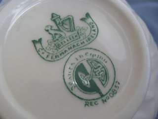Irish Belleek Tridacna Tea Set 1st Green Mark 1946 1955  