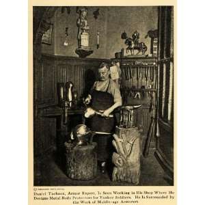  1918 Print Daniel Tachaux Expert Armor Maker Shop WWI 