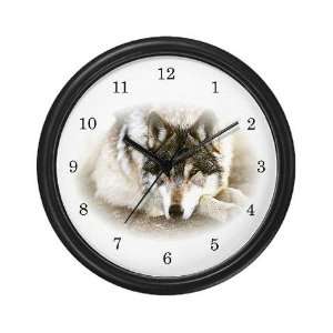   Wolf Eyes Animals / wildlife Wall Clock by CafePress: Home & Kitchen