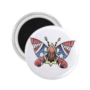  Tattoo Butterfly USA Art Fridge Souvenir Magnet 2.25 Free 