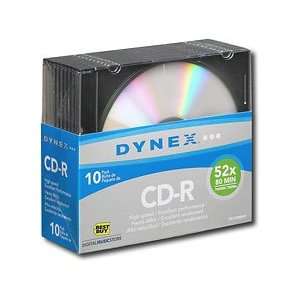  DynexTM   10 Pack 52x CD R Discs with Jewel Cases DX 