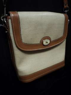 Vintage DOONEY & BOURKE Straw Bag With Leather Trim  