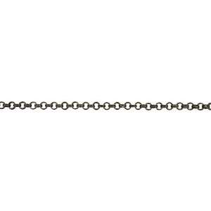    Gunmetal Every Other Etched Link Double Cable Chain