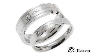   Titanium Steel Promise Love Ring Couple Wedding Bands Many Sizes Gifts