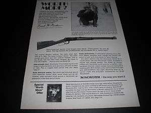 Winchester Model 94 Rifle   Fred Garlow 1975 Magazine Print Ad  