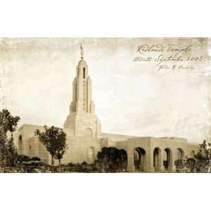  Redlands LDS Temple Art Plaque with Easel: Home & Kitchen