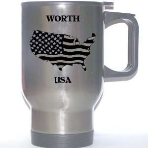  US Flag   Worth, Illinois (IL) Stainless Steel Mug 