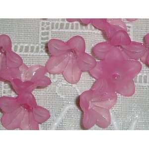   Matte Carnation Pink Lily Lucite Flower Beads Arts, Crafts & Sewing