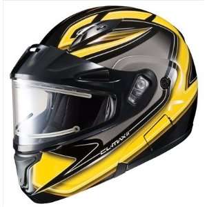 HJC Cl Max II Zader Snowmobile Helmet Electric Shield Black Yellow 