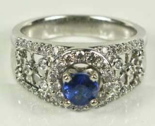 5000 14k White Gold 1.67ct Sapphire & F SI1 Diamond Engagement Ring 6 