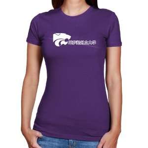   Wildcats Ladies Chinese Slim Fit T shirt   Purple: Sports & Outdoors