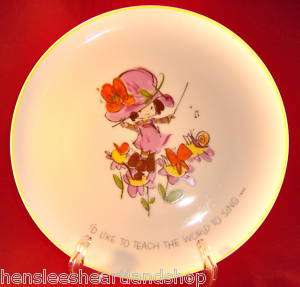 Mopsie Porcelain Plate MIJ Teach the World to Sing 70s  