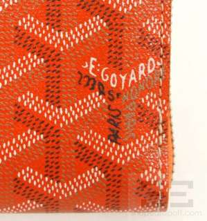Goyard Orange Chevron Coated Canvas & Leather Large Zip Around Wallet 