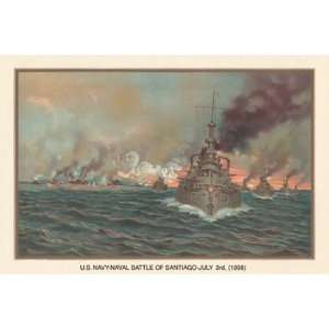  Naval Battle of Santiago, July 3rd, 1898 by Werner Plank 