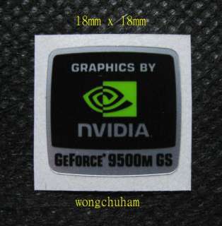 GRAPHICS BY NVIDIA GEFORCE 9500M GS sticker 18mmx 18mm  
