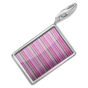  FotoCharms Pink striped pattern   Charm with Lobster 