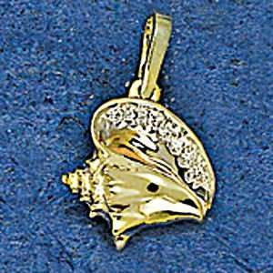   Edwards 14K Gold 15MM Conch Shell Nautical Pendant
