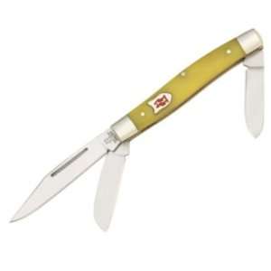 Kissing Crane Knives 3329 Medium Stockman Pocket Knife with Yellow 