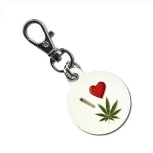 Creative Clam 420 Pot Leaf I Heart Weed Joint Roach 1.25 Inch Aluminum 