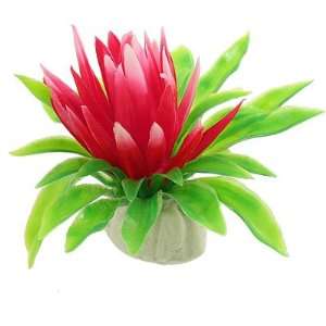   Dia Artificial Red Water Lily Plants 2 Pcs for Aquarium: Pet Supplies