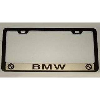   BMW Black Stainless Steel License Plate Frame with X5 Logo: Automotive