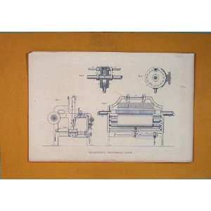   Harrisons Pneumatic Loom Machine Design Old Print