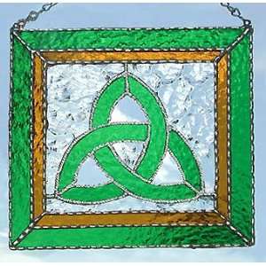Decorative Stained Glass Trinity Knot   Celtic Design   8 x 8 