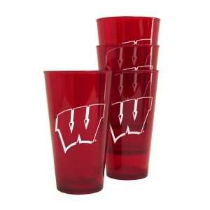    Wisconsin Badgers Plastic Pint Glass Set