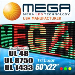 DIGITAL LED SIGN MOVING MESSAGE DISPLAY 60X22  